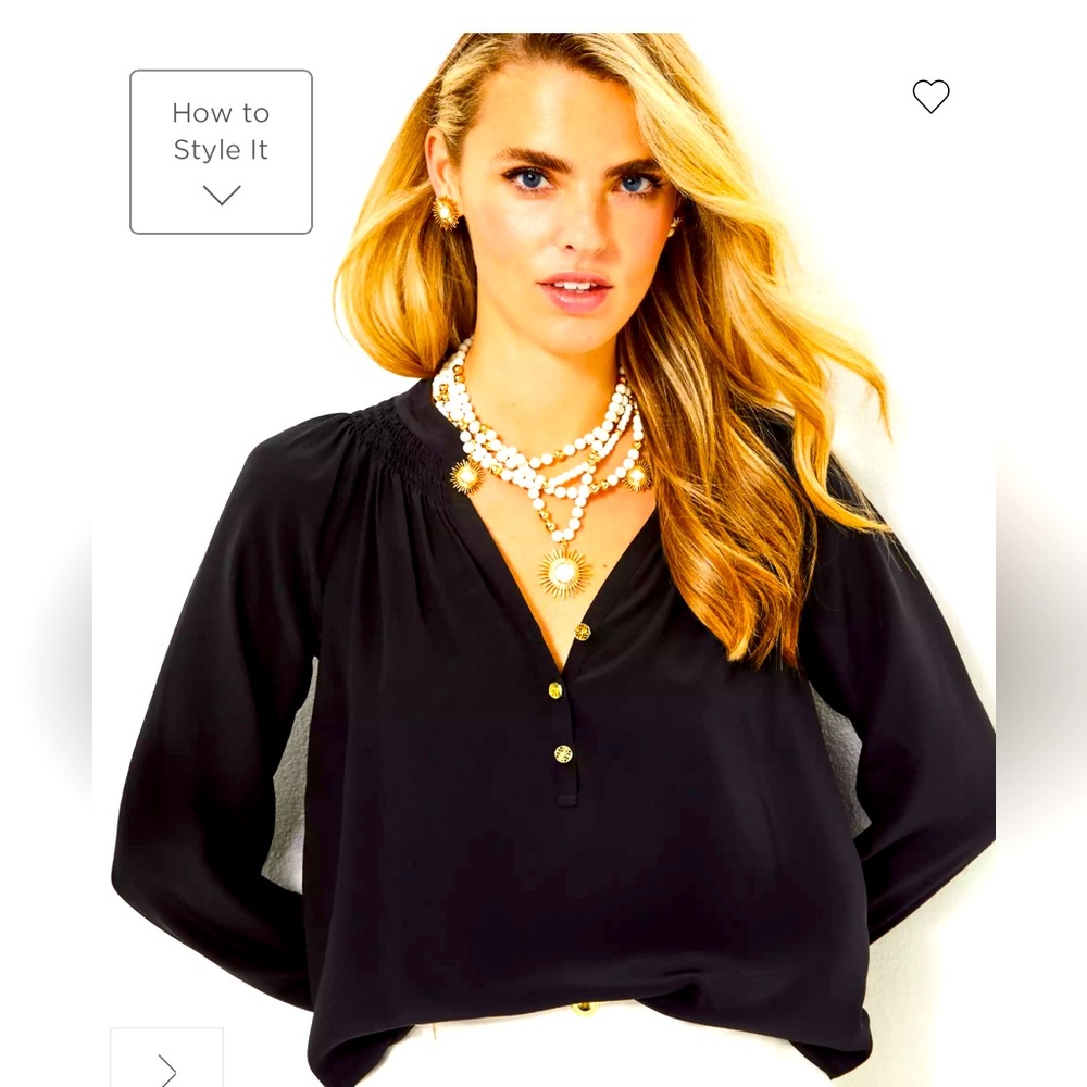Lilly Pulitzer Elsa top black S